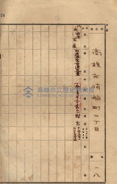 州所屬建物貸下臺帳（高雄市）藏品圖，第62張