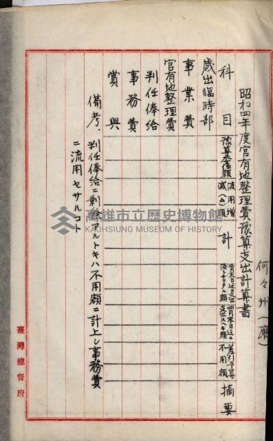 官有地整理費豫算關係書類
（地理系）藏品圖，第430張