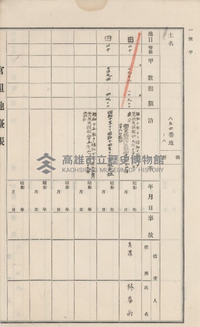 美濃庄官租地臺帳（二冊之內第一號）藏品圖，第122張