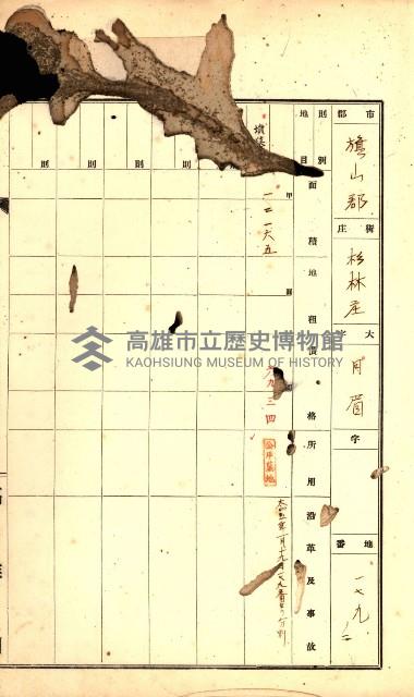 州有墓地臺帳（旗山郡）藏品圖，第22張