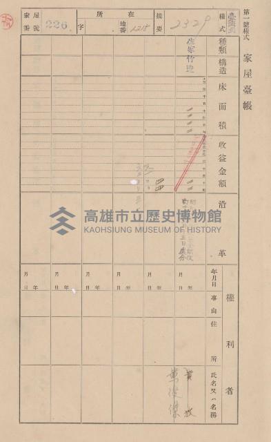 鳳山郡大樹庄溪埔家屋臺帳（二冊之內第二號）藏品圖，第22張