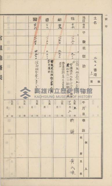 杉林庄官租地臺帳（二冊之內第一號）藏品圖，第202張