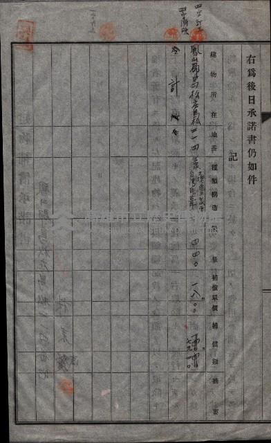 高雄工業用水道用地建物移轉承諾書
（買收關係－卅八之十五）藏品圖，第202張