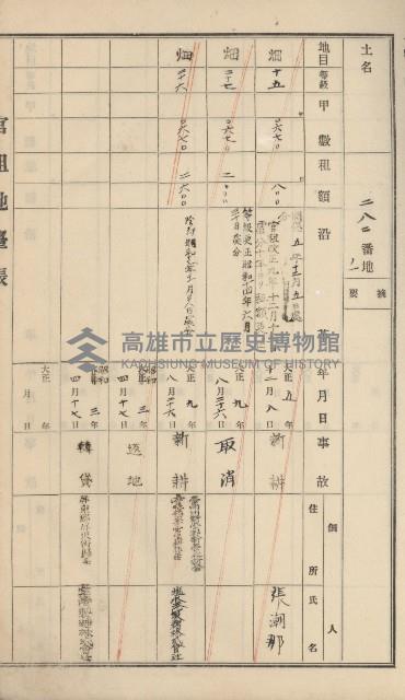 杉林庄官租地臺帳（二冊之內第二號）藏品圖，第102張