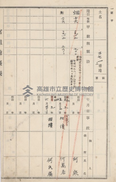 燕巢庄官租地臺帳（十六冊之內第三號）藏品圖，第102張