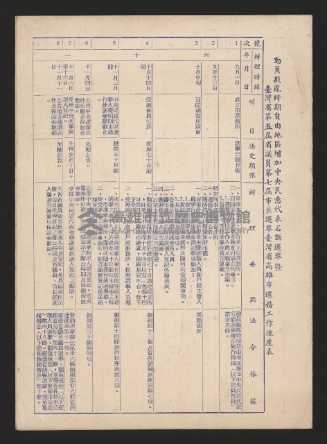 選務工作進度表藏品圖，第1張