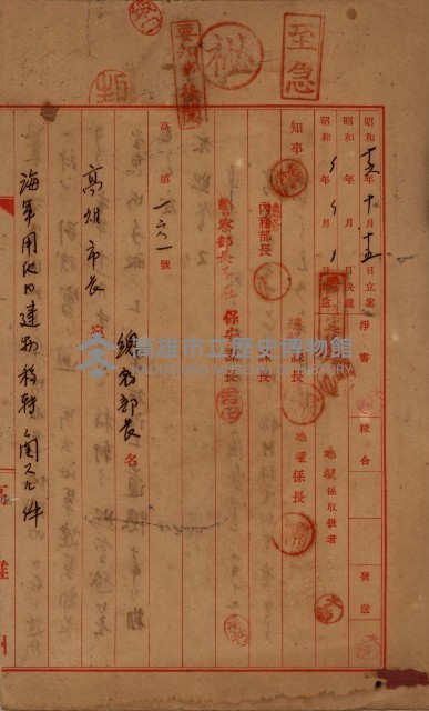 內惟海軍用地及建物移轉二關スル件藏品圖，第2張