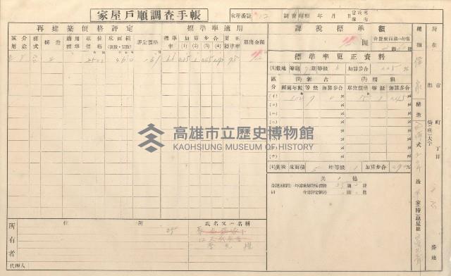 小港庄空地子、店子後家屋戶順調查手帳
（一冊之內一）藏品圖，第112張