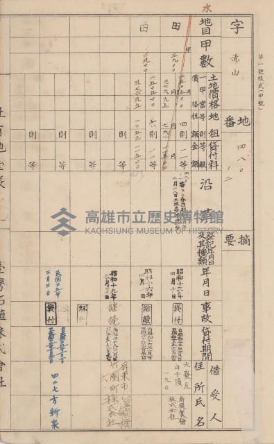 臺灣拓殖株式會社鳳山社有地臺帳（全一冊）藏品圖，第112張