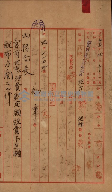 官有地整理費豫算關係書類
（地理系）藏品圖，第112張