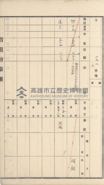 大樹庄官租地臺帳藏品圖，第12張