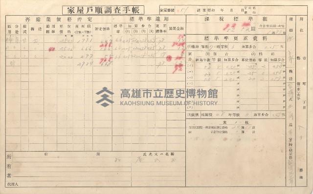 小港庄空地子、店子後家屋戶順調查手帳
（一冊之內一）藏品圖，第152張