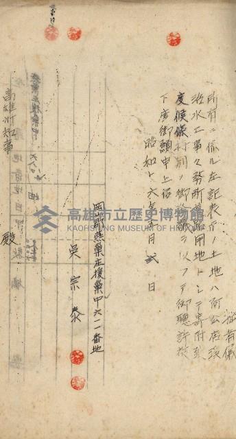 阿公店溪治水工事用地道路寄附願綴藏品圖，第52張