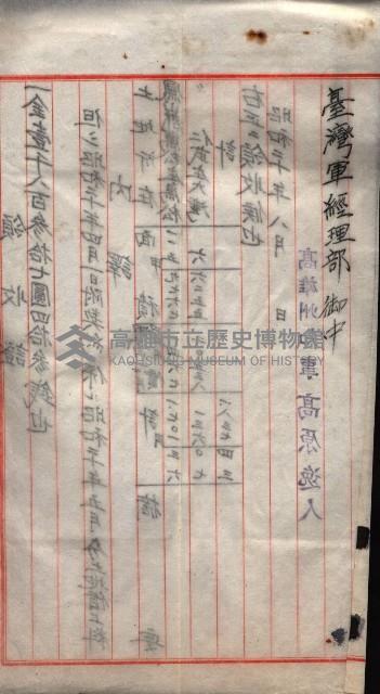 州有地臺灣軍借上契約綴藏品圖，第55張