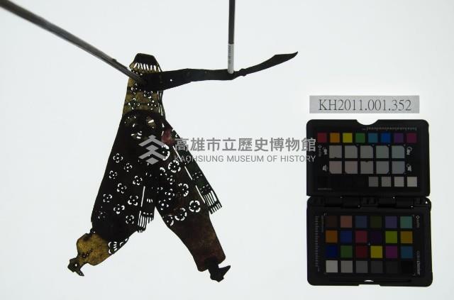 皮影戲簽桿立身偶-武旦（偶身）藏品圖，第1張