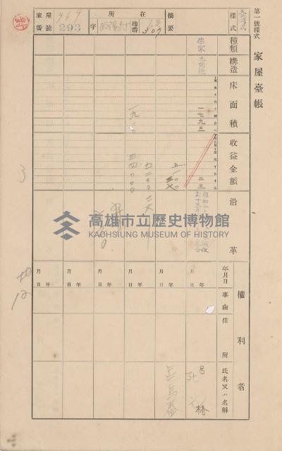 鳳山郡林園庄中芸家屋臺帳（二冊之內第二號）藏品圖，第142張