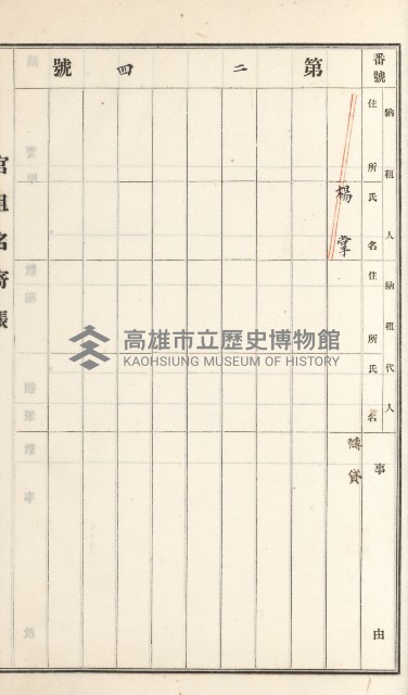 旗山街官租名寄帳（二之一）藏品圖，第143張