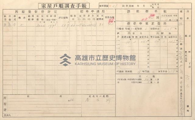 小港庄空地子、店子後家屋戶順調查手帳
（一冊之內一）藏品圖，第142張