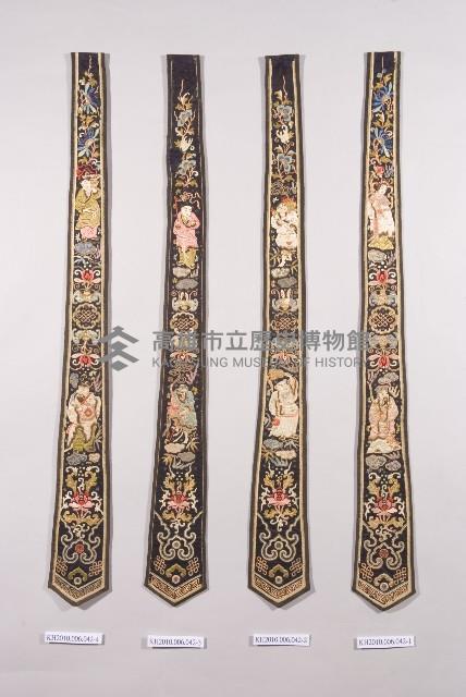 黑緞地彩繡八仙吉祥圖紋劍帶藏品圖，第1張