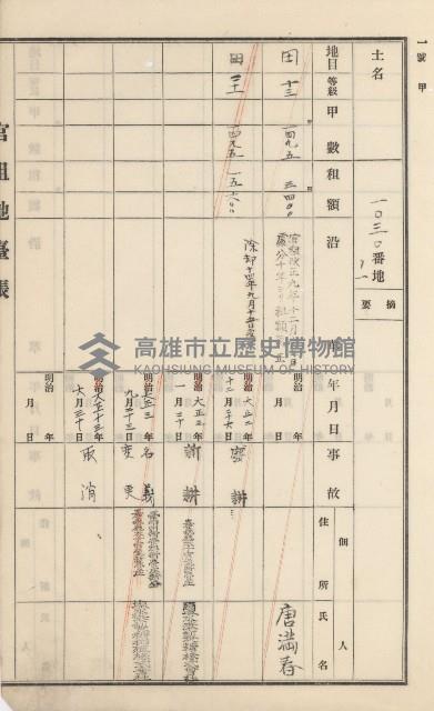 杉林庄官租地臺帳（二冊之內第二號）藏品圖，第342張