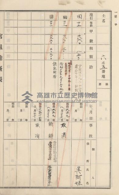 杉林庄官租地臺帳（二冊之內第二號）藏品圖，第292張