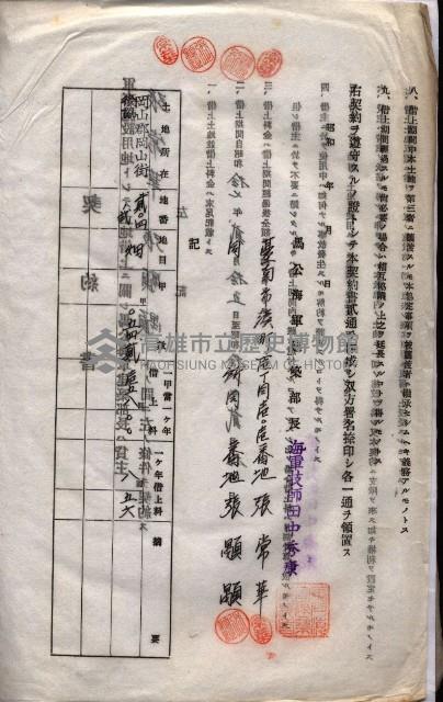 海軍土地借上契約書
（施設部長印捺印済）藏品圖，第192張