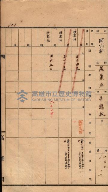 州有墓地臺帳（岡山郡）藏品圖，第92張