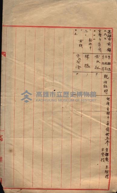 祭祀公業朱大經－買收登記關係書類
（買收關係－卅八之十九）藏品圖，第282張