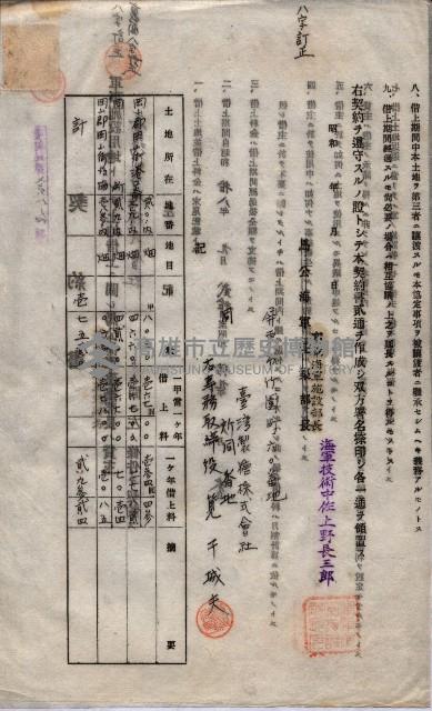 海軍土地借上契約書
（施設部長印捺印済）藏品圖，第782張