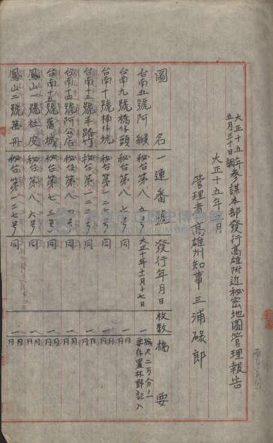 祕密地圖ニ關スル書類（高雄州）藏品圖，第183張