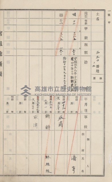 旗山街官租地臺帳（二冊之內第一號）藏品圖，第182張