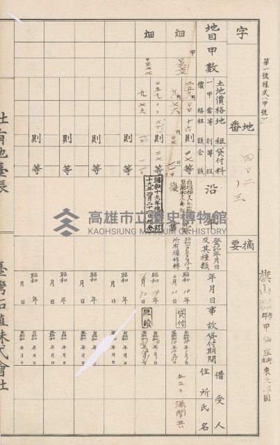 臺灣拓殖株式會社甲仙社有地臺帳（二之二）藏品圖，第82張