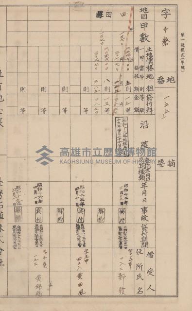 臺灣拓殖株式會社鳳山社有地臺帳（全一冊）藏品圖，第82張