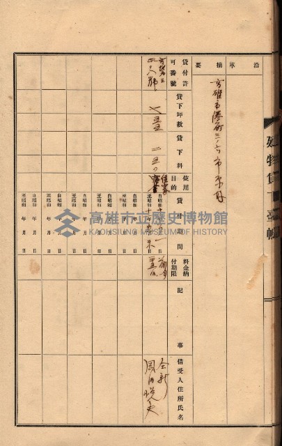 州所屬建物貸下臺帳（高雄州）藏品圖，第82張