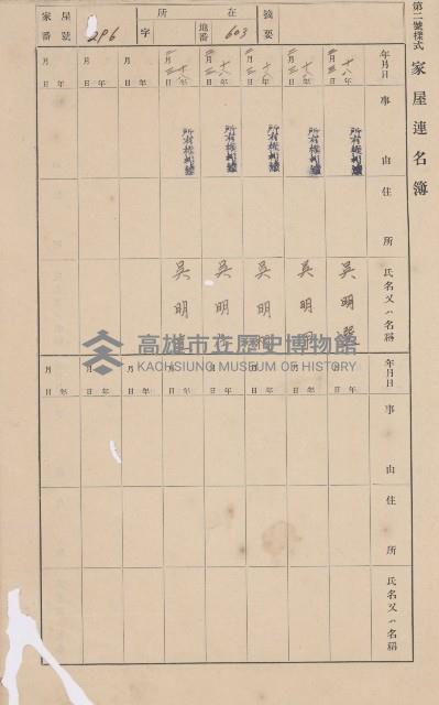 鳳山郡大樹庄溪埔家屋臺帳（二冊之內第二號）藏品圖，第82張