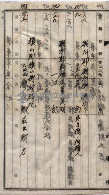 高臨營第一號ノ內三第（1）號
高臨營第一號ノ內九第（1）號
（施機第一九一、零一二番電）藏品圖，第232張