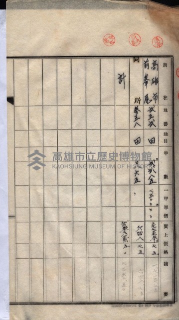 州買收地調書－登記濟証綴
（左營、埤子頭、前峰尾、內惟）藏品圖，第532張