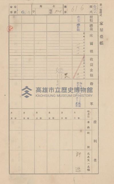 鳳山郡仁武庄翠屏村二之二家屋臺帳
（四冊之內第四號）藏品圖，第132張