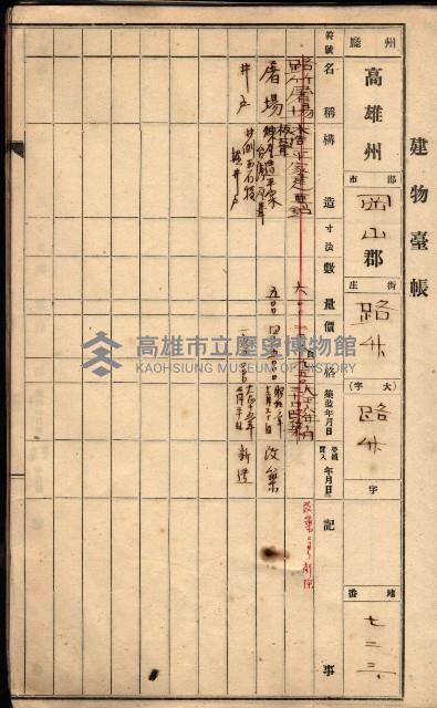 屠場建物臺帳（高雄州）藏品圖，第32張