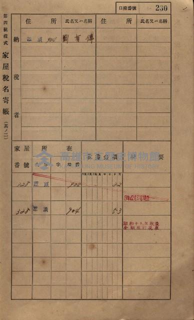 高雄州鳳山郡林園庄潭頭家屋稅名寄帳
（二冊之內第二號）藏品圖，第32張