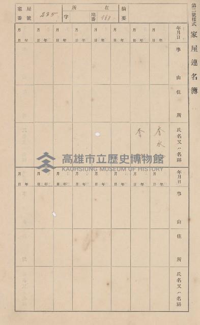 鳳山郡大樹庄溪埔家屋臺帳（二冊之內第二號）藏品圖，第32張