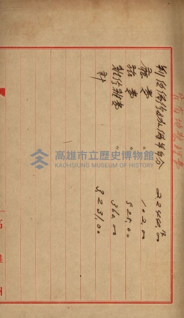 官有地整理費豫算關係書類
（地理系）藏品圖，第337張