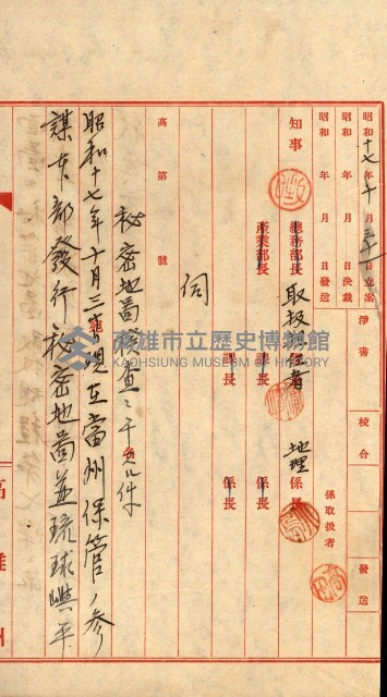 祕密地圖ニ關スル書類（高雄州）藏品圖，第880張
