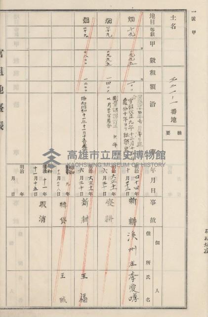 旗山街官租地臺帳（二冊之內第二號）藏品圖，第172張