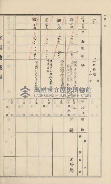 杉林庄官租地臺帳（二冊之內第一號）藏品圖，第172張
