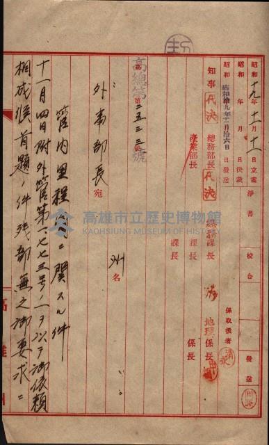 管內圖及里程圖配付（高雄州）藏品圖，第72張