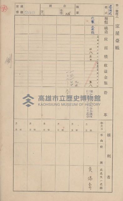 鳳山郡鳥松庄田草埔家屋臺帳
（二冊之內第二號）藏品圖，第72張