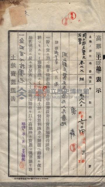 州買收地調書－登記濟証綴
（左營、埤子頭、前峰尾、內惟）藏品圖，第470張