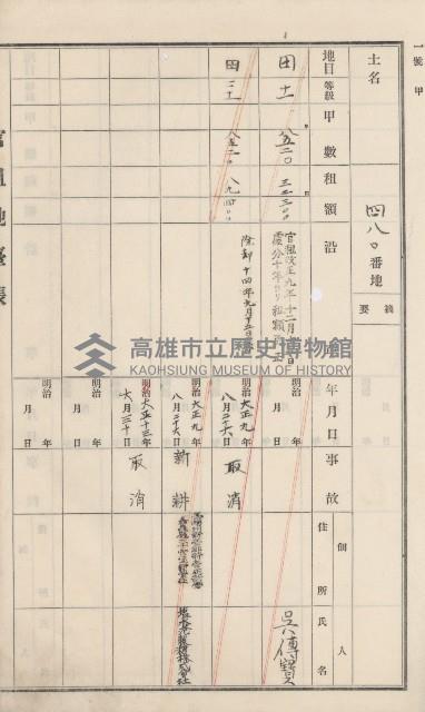 杉林庄官租地臺帳（二冊之內第二號）藏品圖，第170張