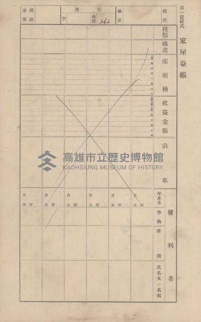 鳳山郡鳥松庄田草埔家屋臺帳
（二冊之內第二號）藏品圖，第170張